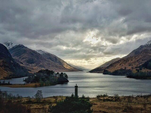 Glenfinnan Monument, looking up Loch Shiel
